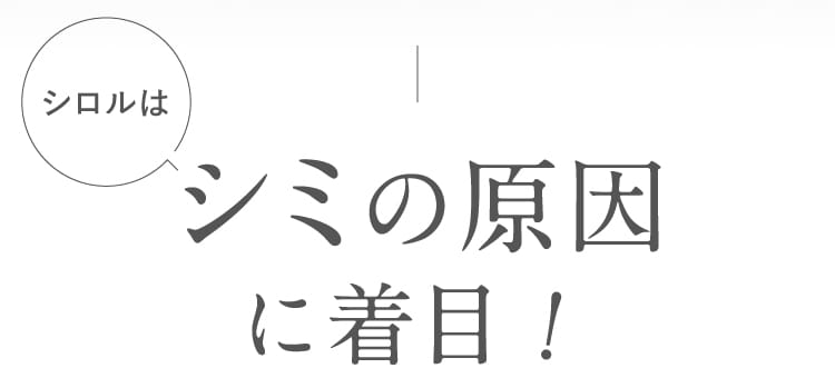  シミの原因に着目！