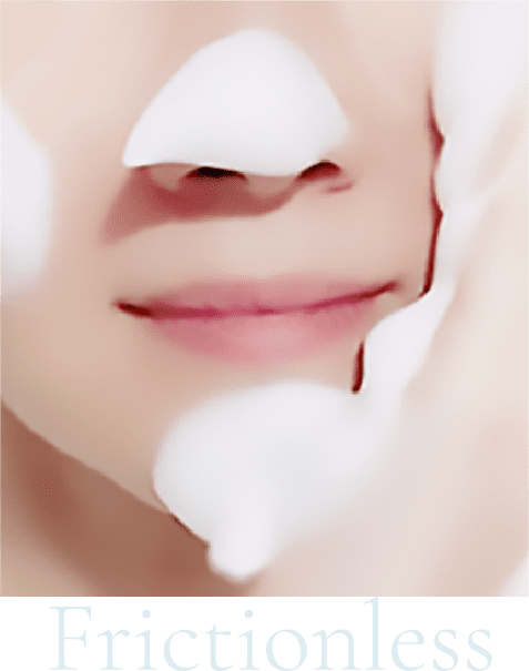 もちもち濃密泡で摩擦レス洗顔ができる